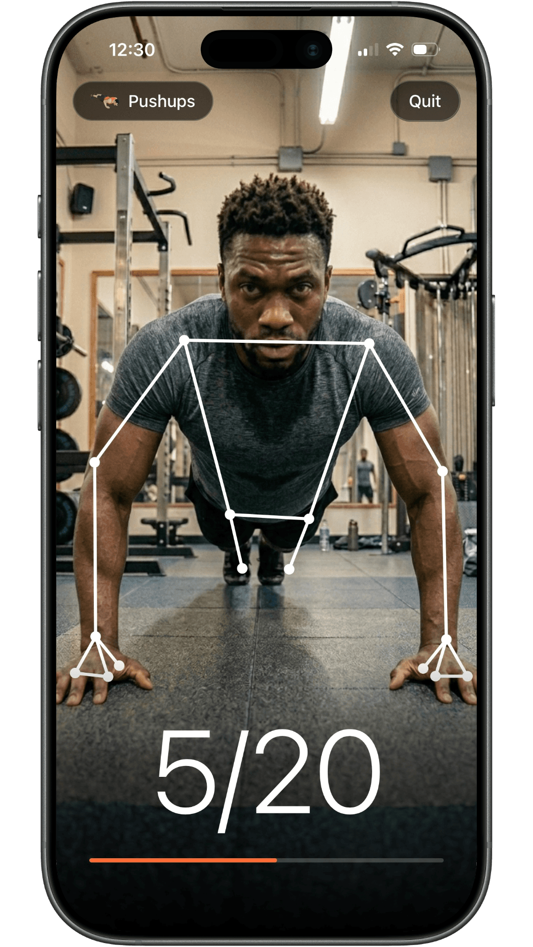 Gym Clock pose detection screen